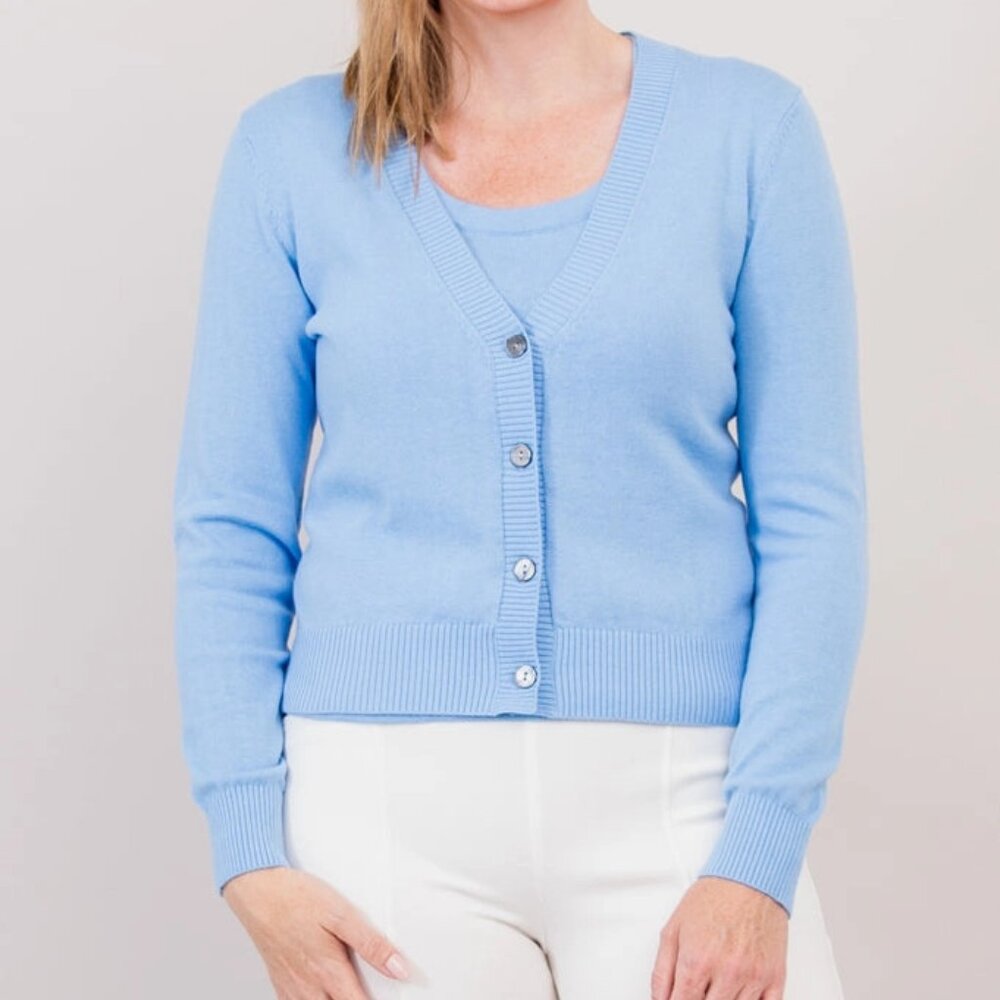 NWT Classic Blue Long Sleeve Buttoned Cardigan - Picture 1 of 2